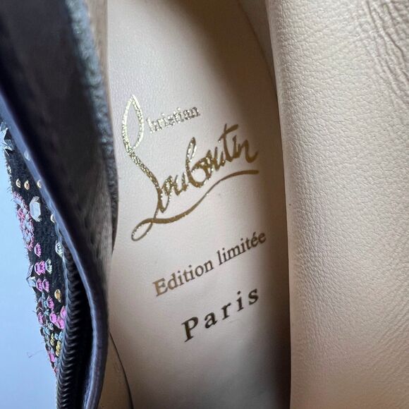 Christian Louboutin Starlight Crystal Studded So Kate Ankle Boots Size 37.5 - Picture 5 of 8